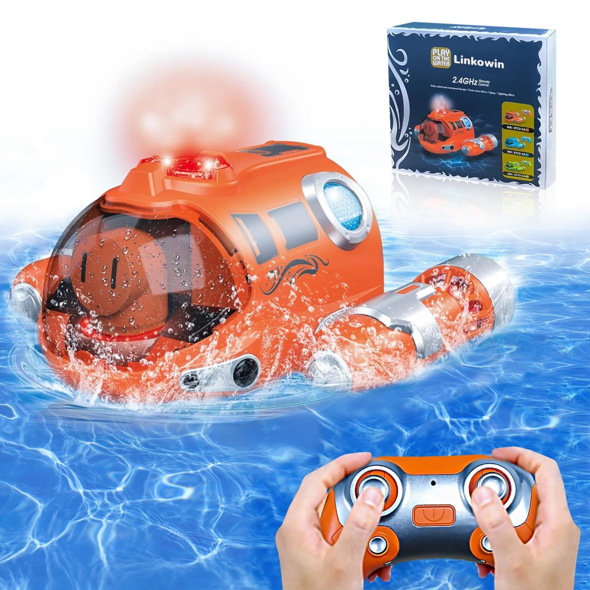 Picture of A-Sonic XS68032 Toys Remote Control Boat for Kids&#44; 2.4GHZ RC Spray Gasboat&#44; Summer Water Toys for Kids Age 6-12&#44; Lightable Indoor & Outdoor Toys Birthday Gifts for Boys Girls