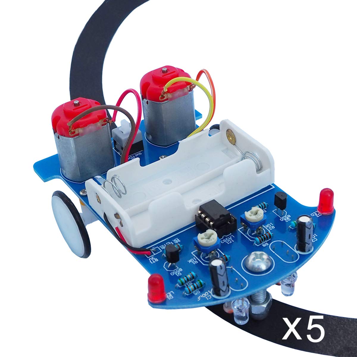 XS68174 D2-5 Smart Car Kit Soldering Project Line Following Robot for Fun Educational Electronic Learning Practicing with English Manual by Vogurtime