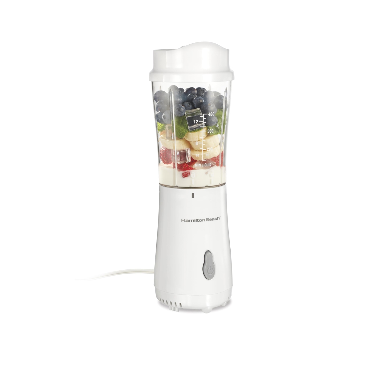 Picture of A-Sonic XS68603 Beach Portable Blender for Shakes & Smoothies with 14 oz BPA Free Travel Cup & Lid&#44; Durable Stainless Steel Blades for Powerful Blending Performance - White