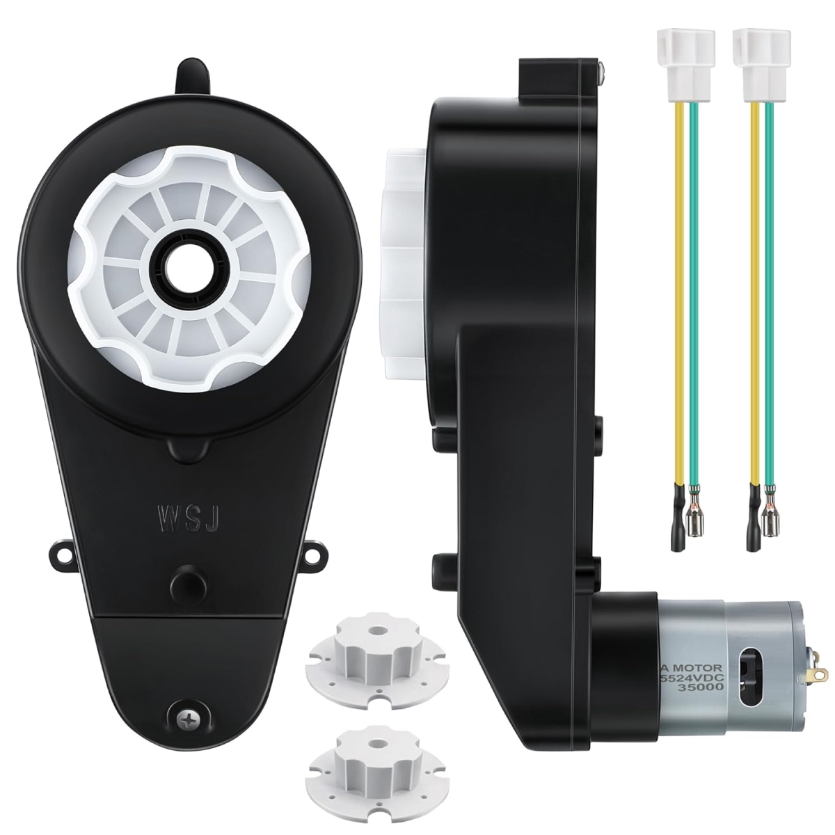 24V 35000RPM High Speed Motor Gearbox Replacement for Kids Ride-On Toy Electric Car Wheel 18V-24V Conversion Kit RS555 Drive Engine with 2 Couplers