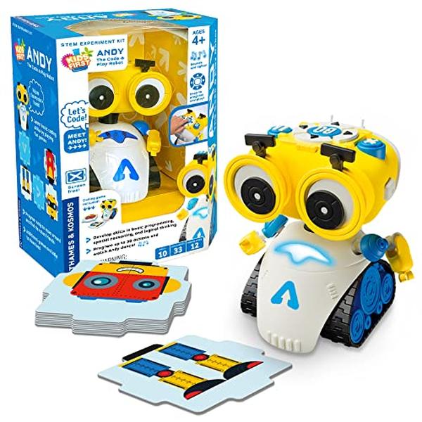 Picture of A-Sonic XS69694 Kosmos Andy Pre-Built Robot - The Code Play Robot - Screen-Free Coding Robotics Kit for Ages 4 Plus with Intuitive Buttons for Preschoolers to Start Programming