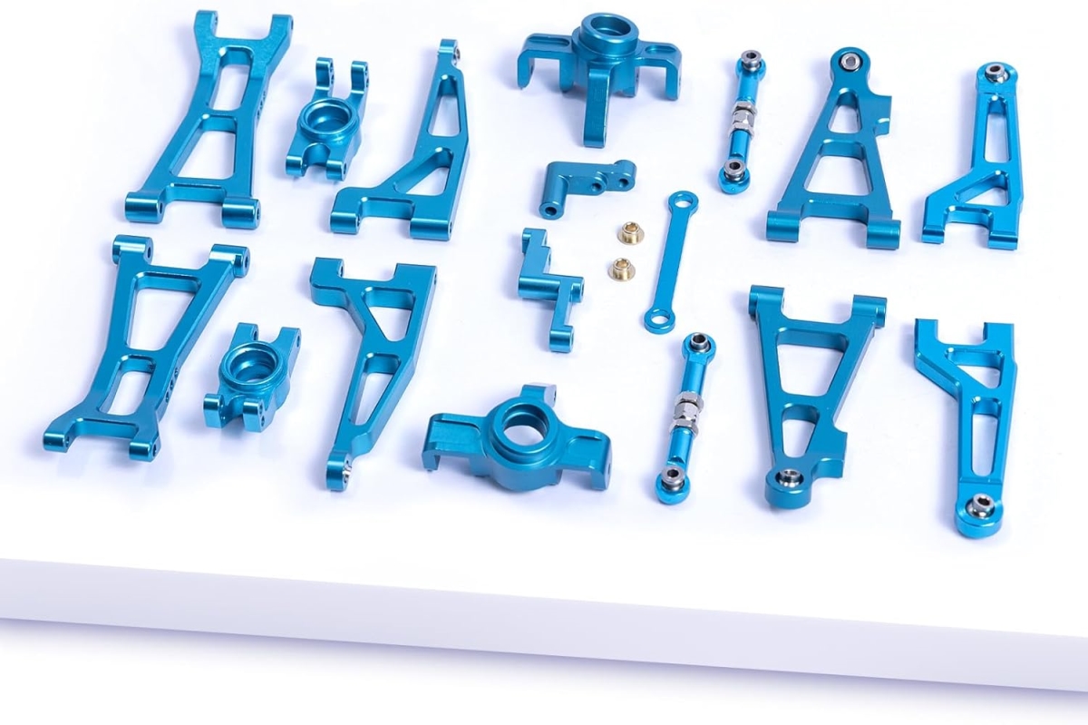 Aluminium Spare Part Set for 1-16 Scale Hyper Go - Haiboxing - Bezgar - Deerc - Jetwood RC Car Upgrades, Alloy Replacement Accessory Kit - Blue