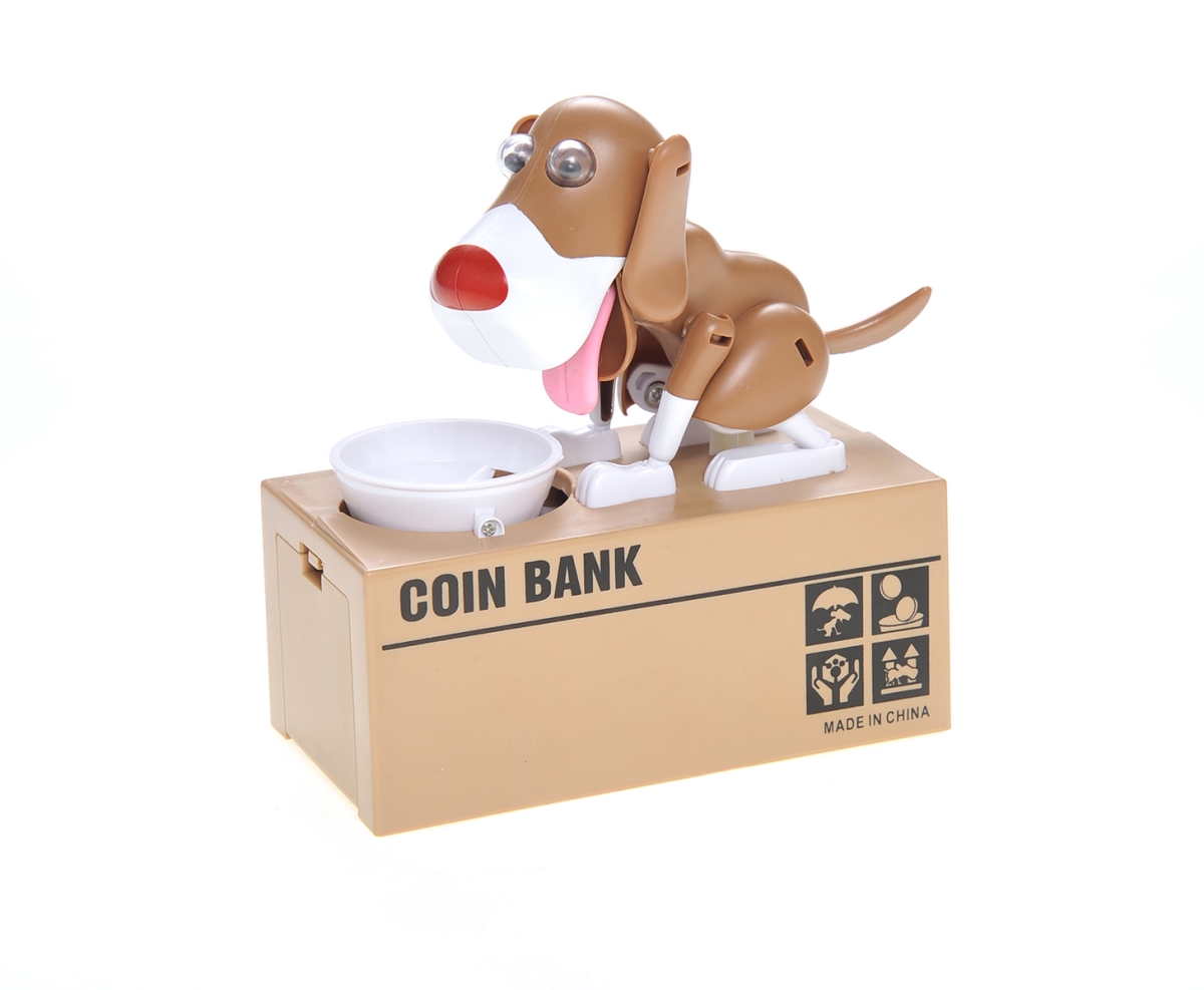 Picture of AZ Trading NC33126-AZ My Dog Piggy Bank Robotic Coin Munching Money Box Toy&#44; White & Brown