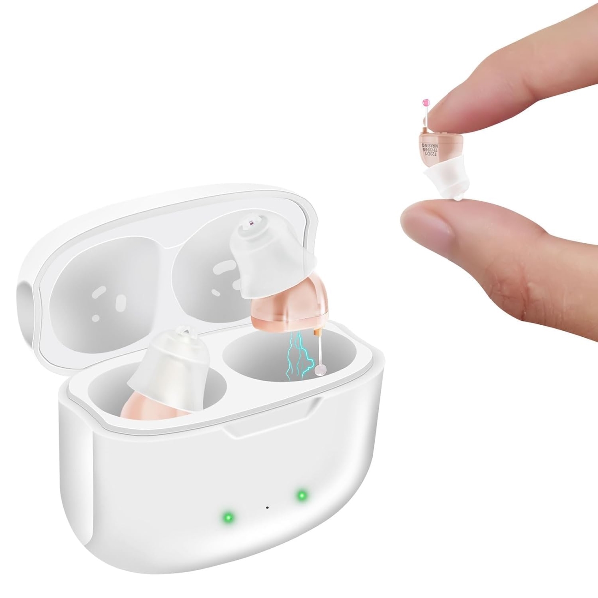 XS72218 Amplifier True Invisible 16 Channels Digital Rechargeable Hearing Aids for Seniors with Noise Cancellation with Charging Box