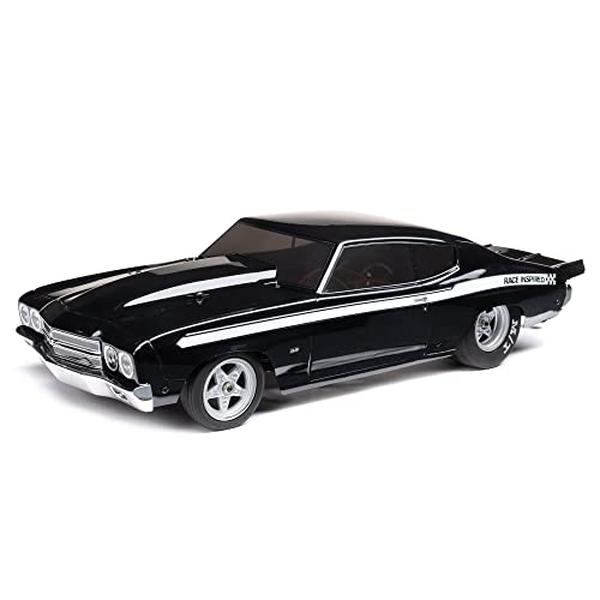 1-16 Scale 1970 Chevelle 2 Wheel Drive Mini No Prep Drag RC Car - RTR Includes Everything Needed No Other Purchases Required - LOS01023T2, Black