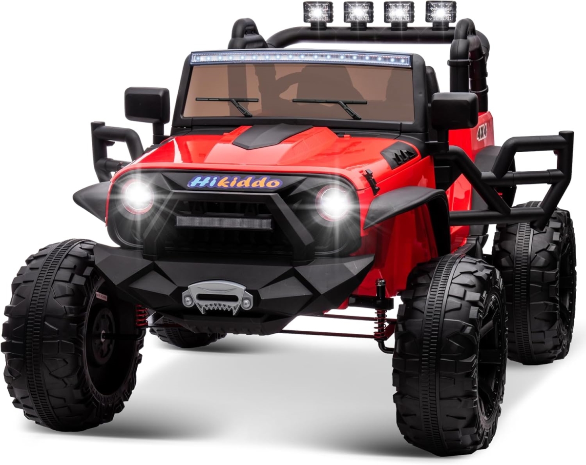 XS-73157 Seater Ride-On Toy Car for Kids, 24V 4WD Ride-On Truck Kids Electric Car with Remote Control, 4x200W Motors - Red
