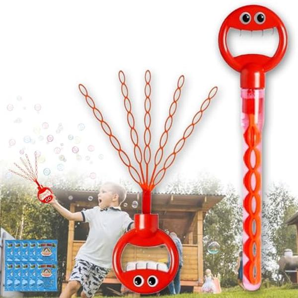 Picture of A-Sonic XS67512 Claw Wands for Kids - 5 Claw Smiley Bubble Stick - Make Lots of Bubbles for Kids - Bubbles Machine for Outdoors - Suitable for Parks - Childrens Parties - Family Gatherings&#44; Red