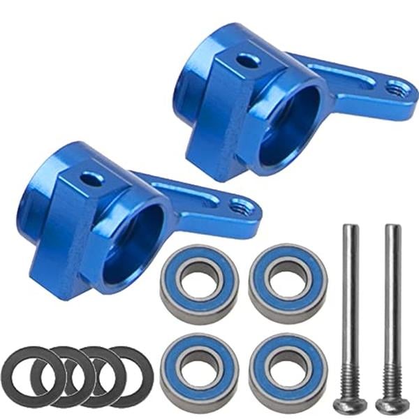 Front Steering Knuckles Carrier Blocks Steering Cup with Compatible 0.1 Traxxas Slash 2WD Rustler Stampede Bandit RC Car - Replace of 3736, Blue