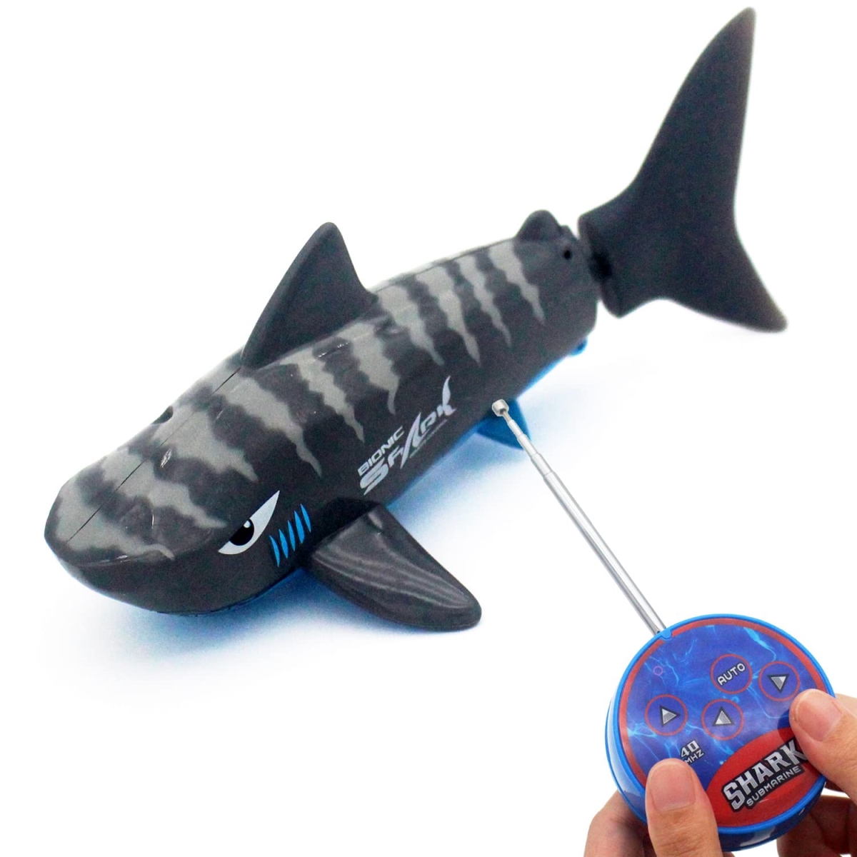 Picture of A-Sonic XS67886 Cute RC Shark Mini Radio Remote Control Fish Boat Submarine Electric Realistic Animal Toy for Swimming Pool Water Tank Kids Birthday Gifts - Grey