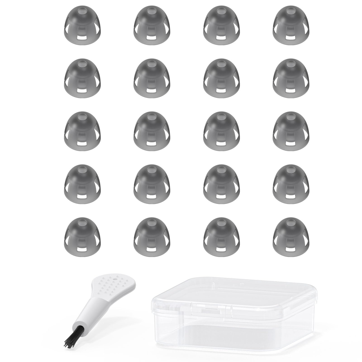 XS68158 Compatible Hearing Aid - Domes Open Smokey Ear Tips Replacement, 6 mm - Small - Pack of 20