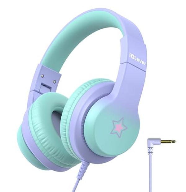Picture of A-Sonic XS68566 HS19S Kids Headphones&#44; 85dBA Safe Volume Limiter - Over Ear Stereo Headphones for Kids Boys Girls&#44; Foldable 3.5 mm Jack Wired Headphone for iPad - Tablet - School & Travel