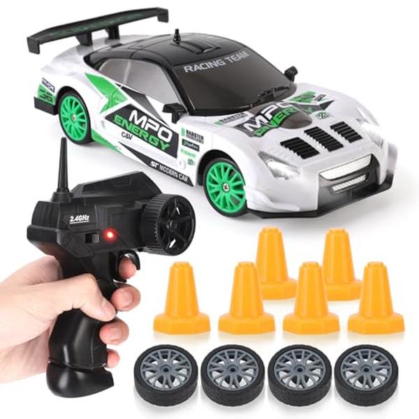 1-24 Scale 2.4GHz 4WD Remote Control Sport Racing On-Road Vehicle Imports RC Drifting Car with LED Light - Batteries & Drifting Tires - Style 2