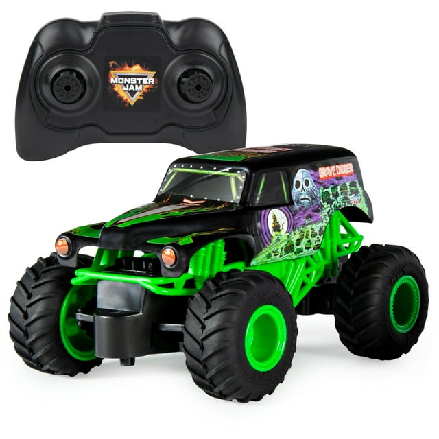 XS69725 Jam, Official Grave Digger Remote Control Monster Truck - 1-24 Scale - 2.4 GHz - Kids Toys for Boys & Girls Ages 4 & Up