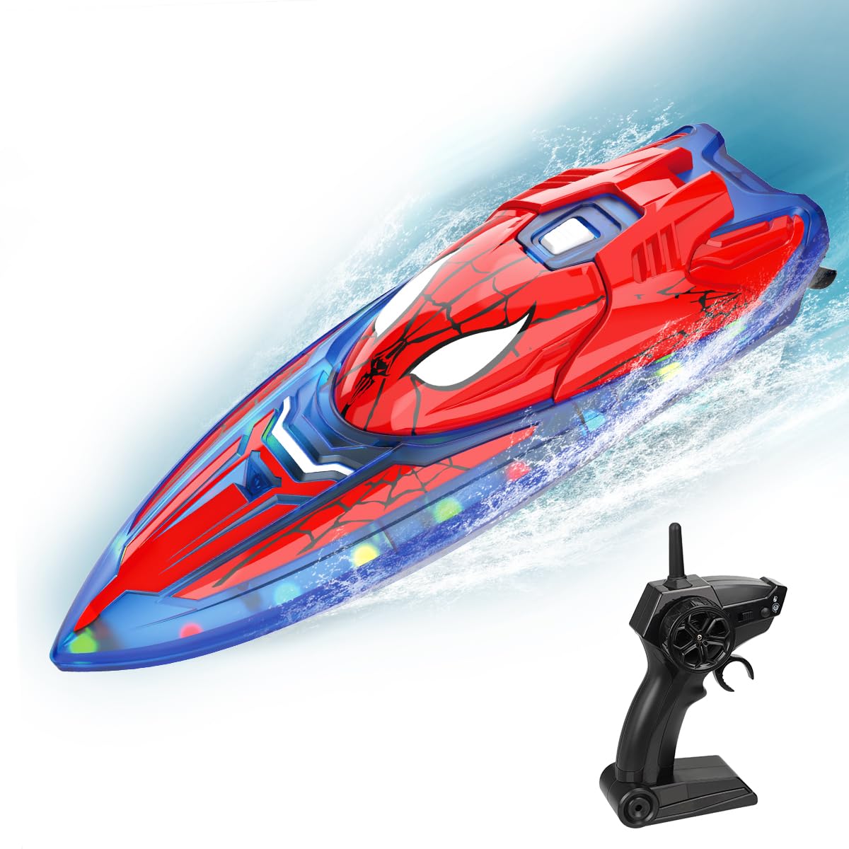 XS69822 2.4 GHZ Remote Control Hero Boat with LED Lights for Kids - Pool Toys with 2 Rechargeable Battery & Low Battery Alarm for Boys & Girls