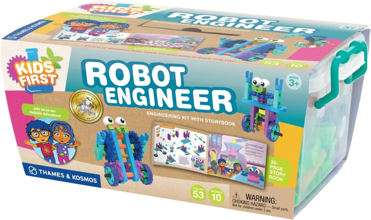 Picture of A-Sonic XS70049 Kosmos Kids First Robot Engineer STEM Experiment Kit for Young Learners - Build 10 Non-Motorized Robots - Play Learn with Storybook Manual - Parents Choice Gold Award Winner
