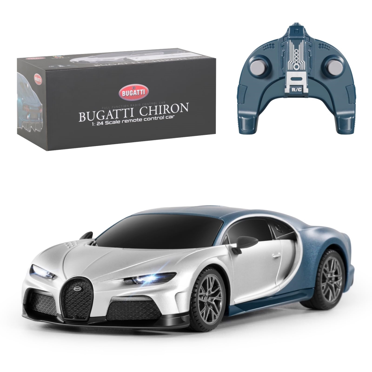 XS70094 1-24 Scale Fast Race Remote Control Car - Bugatti Chiron 3.7V 500 mAh Car Toys with Headlight - Racing Hobby Car Model Birthday Ideal Gifts