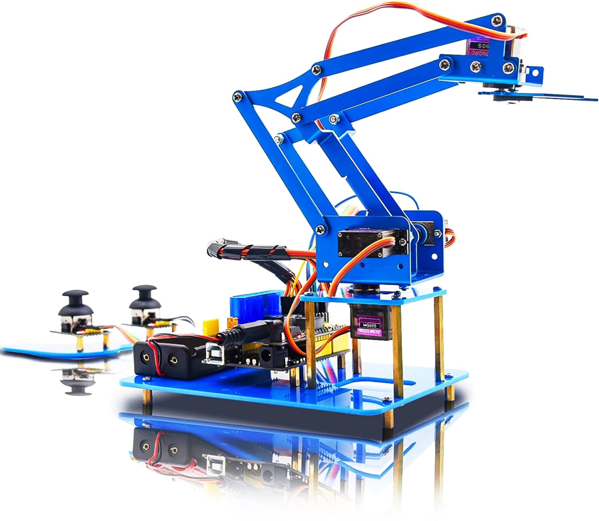 Picture of A-Sonic XS71034 Robot Arm Starter Kit for Arduino - 4DOF Electronic Coding Robotics Arm DIY Set for Kids Adults to Learn Robotics - Support PS2 Joypad Control - Remote Control by Android & iOS APP