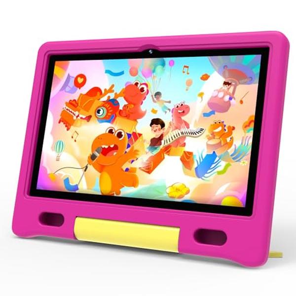 XS71379 10 in. Android 13 Tablet for Kids with Google Kids Space - Pre-Installed Educational Apps & Parental Control, Red