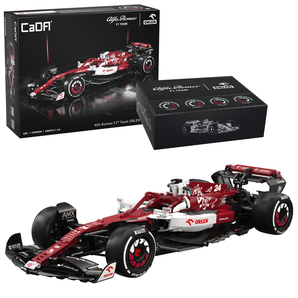 XS72256 Officially Licensed Alfa Romeo F1 Team C42 1-8 Scale Car with V6 Engine & Interactive Features - STEM Toys for Teens