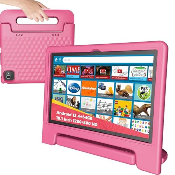 Picture of A-Sonic XS72388 10 in. Tablet for Kids Android 13 - 4GB Plus 64GB - 8-Core CPU - Wi-Fi 6 - 12H Battery Life - Parental Control - 1280 x 800 HD Display - Dual Cameras - Shockproof Case