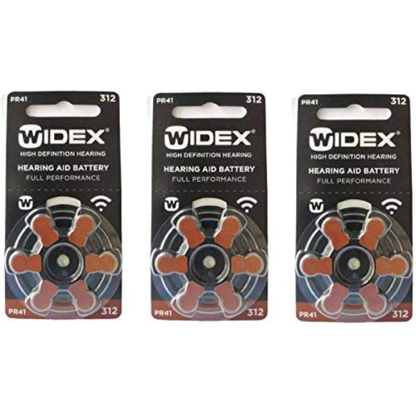 XS67486 Size 312 PR41 Hearing Aid Batteries Brown Tab - 18 Batteries