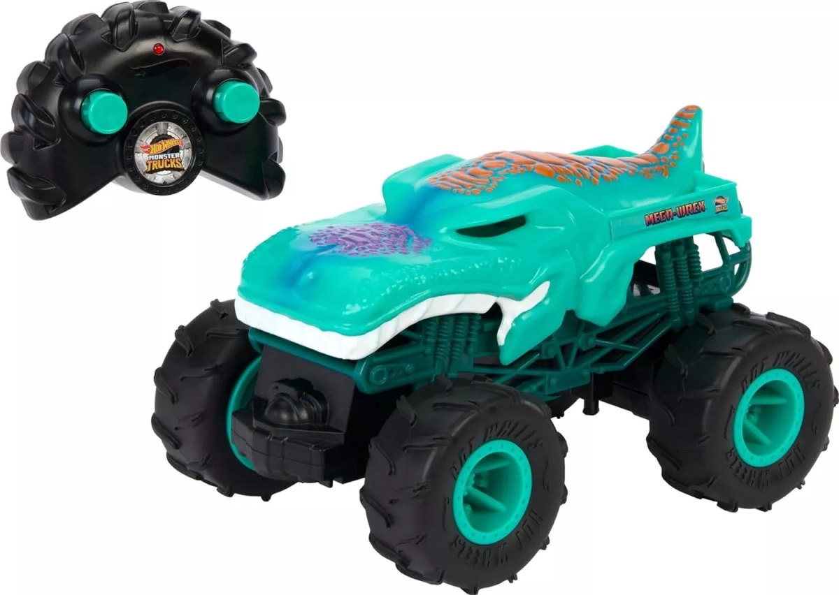 XS67908 Wheels Monster Trucks Toy - Remote Control Mega-Wrex in 1-24 Scale with All-Terrain Tires - Performs Wheelies