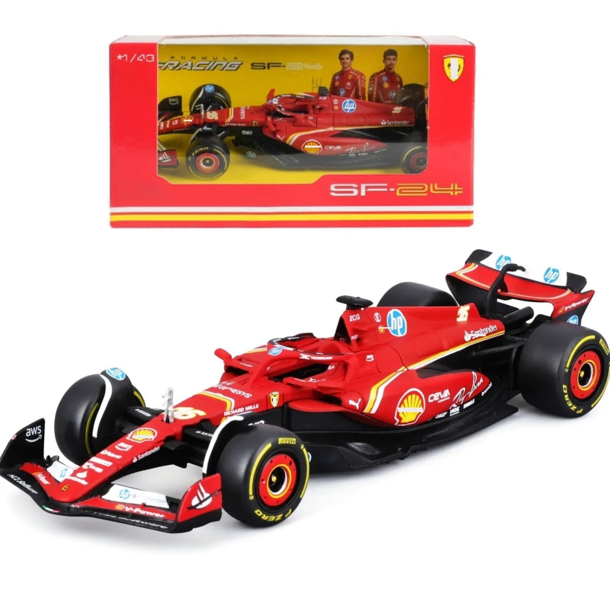 XS68274 2024 1-43 Scale F1 SF24-16 Alloy Leclerc Racing Car for Ferari Die cast Model Car Formula Collection - Color Box Packing -  A-Sonic