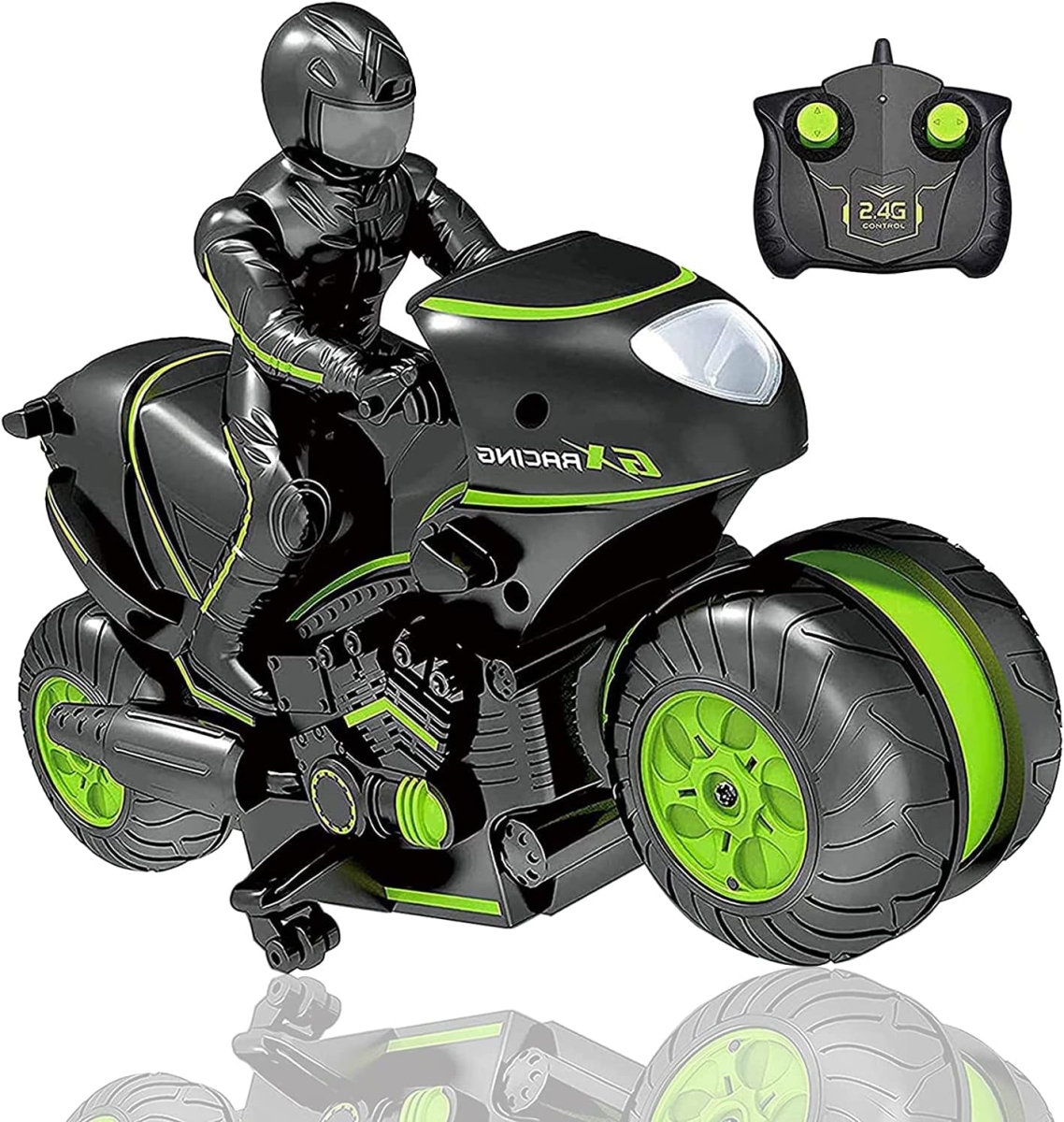 Picture of iBot NC33047-AM 2.4GHz Kids Masefu Stunt Remote Control Power Wheel Racing Motorcycle for Unisex