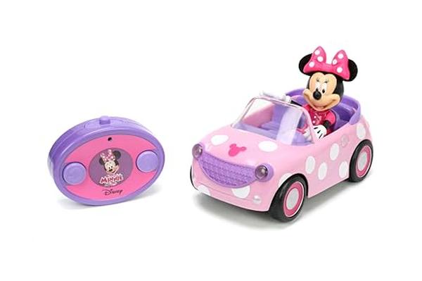 XS68361 Junior Minnie Mouse Roadster RC Car with Polka Dots - 27 MHz - Standard - 97161, Pink with White Polka Dots