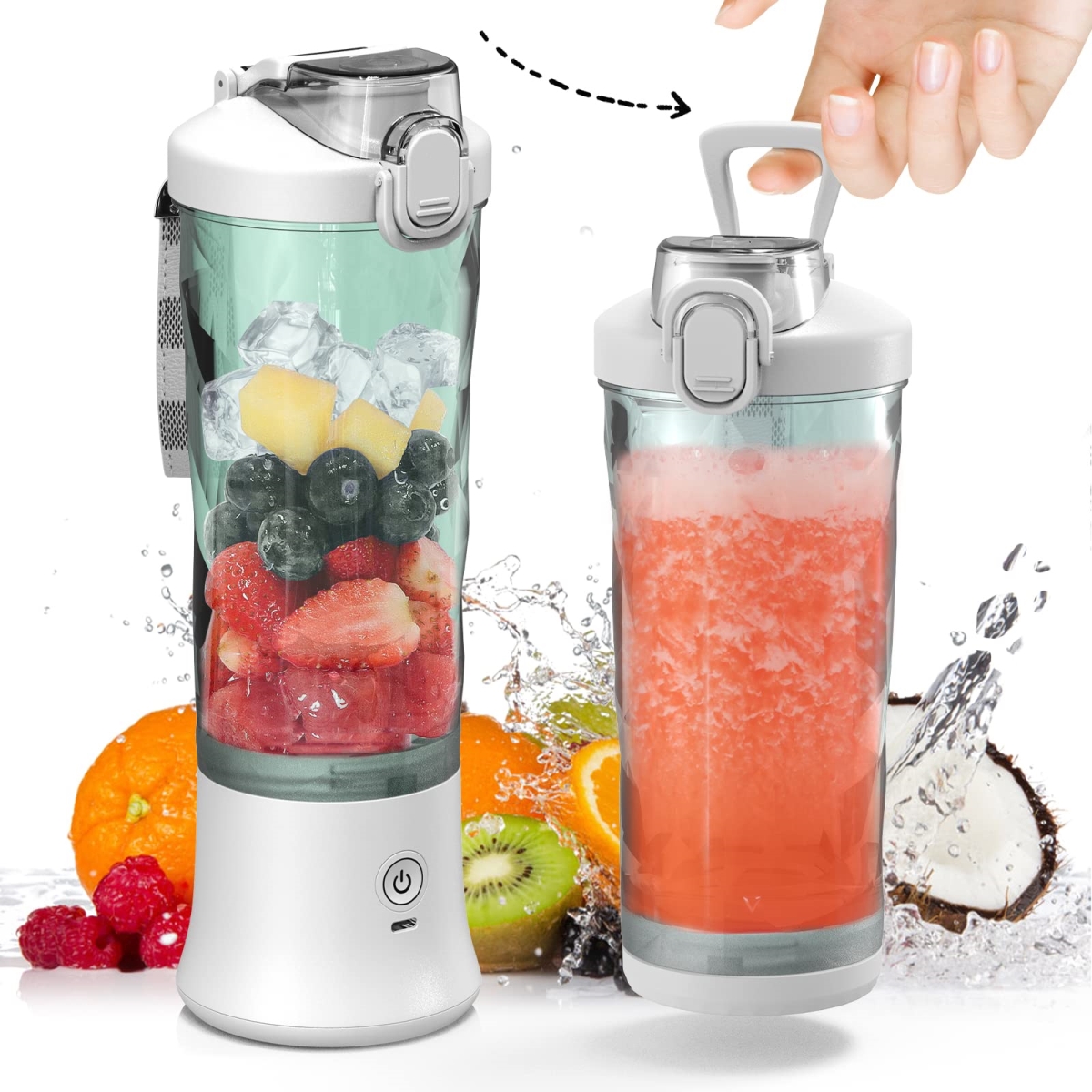 Picture of A-Sonic XS68766 Personal Size Blender for Shakes & Smoothies with 6 Blade Mini Blender 20 oz for Kitchen - Home - Travel