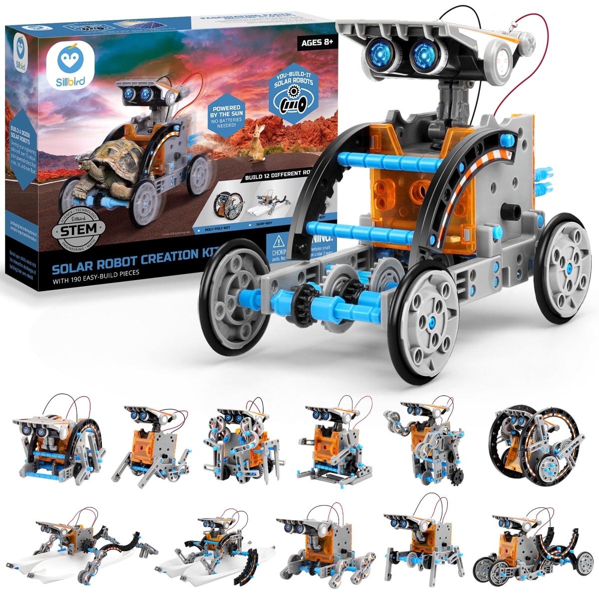 Picture of A-Sonic XS68920 STEM 12-in-1 Education Solar Robot Toys for Boys Ages 8-13 - DIY Building Science Experiment Kit Birthday Gifts for Kids 8 9 10 11 12 13 Years Old - Solar Powered by The Sun