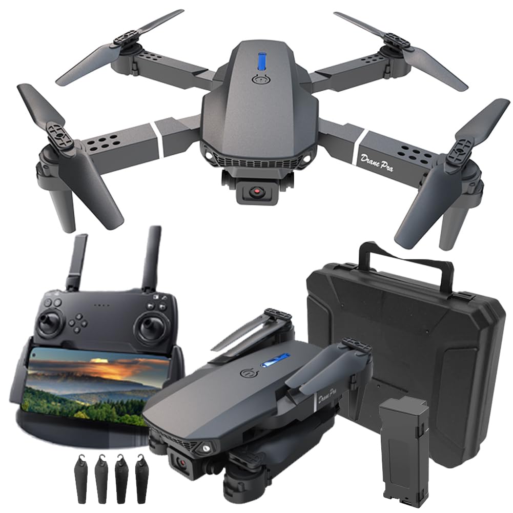 Picture of A-Sonic XS68977 Drone with One Camera-3D Flips - Altitude Holdm - Beginners Mini Drone for Adults 1 Battery E88