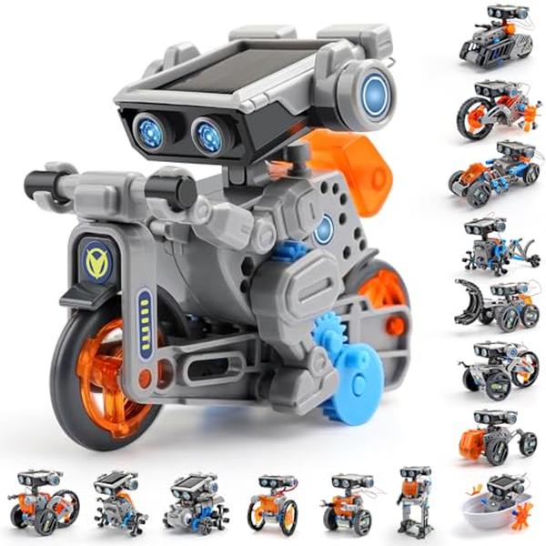 Picture of A-Sonic XS68996 15-in-1 STEM Solar Robot Toys - Solar & Battery Powered Dual Drive Motor - DIY Building Science Kit for Kids Age 8-12 - Education Birthday Gifts for Boys Girls 8 9 10 11 12 Years Old