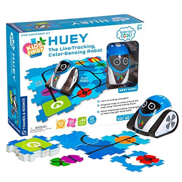 Picture of A-Sonic XS69660 Kosmos Huey - The Line-Tracking - Color-Sensing Robot - Screen-Free Coding Robotics Kit for Ages 5 Plus - Pre-Built Robot with Color Sensor - Puzzle-Shaped Coding Discs