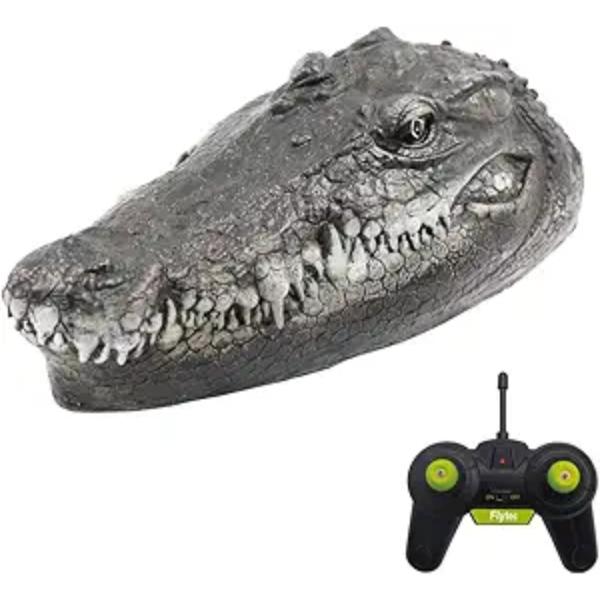 XS70110 Flytec V005 RC Boat 2.4G Remote Control Electric Racing Boat for Pools with Simulation Crocodile Head Spoof Toy