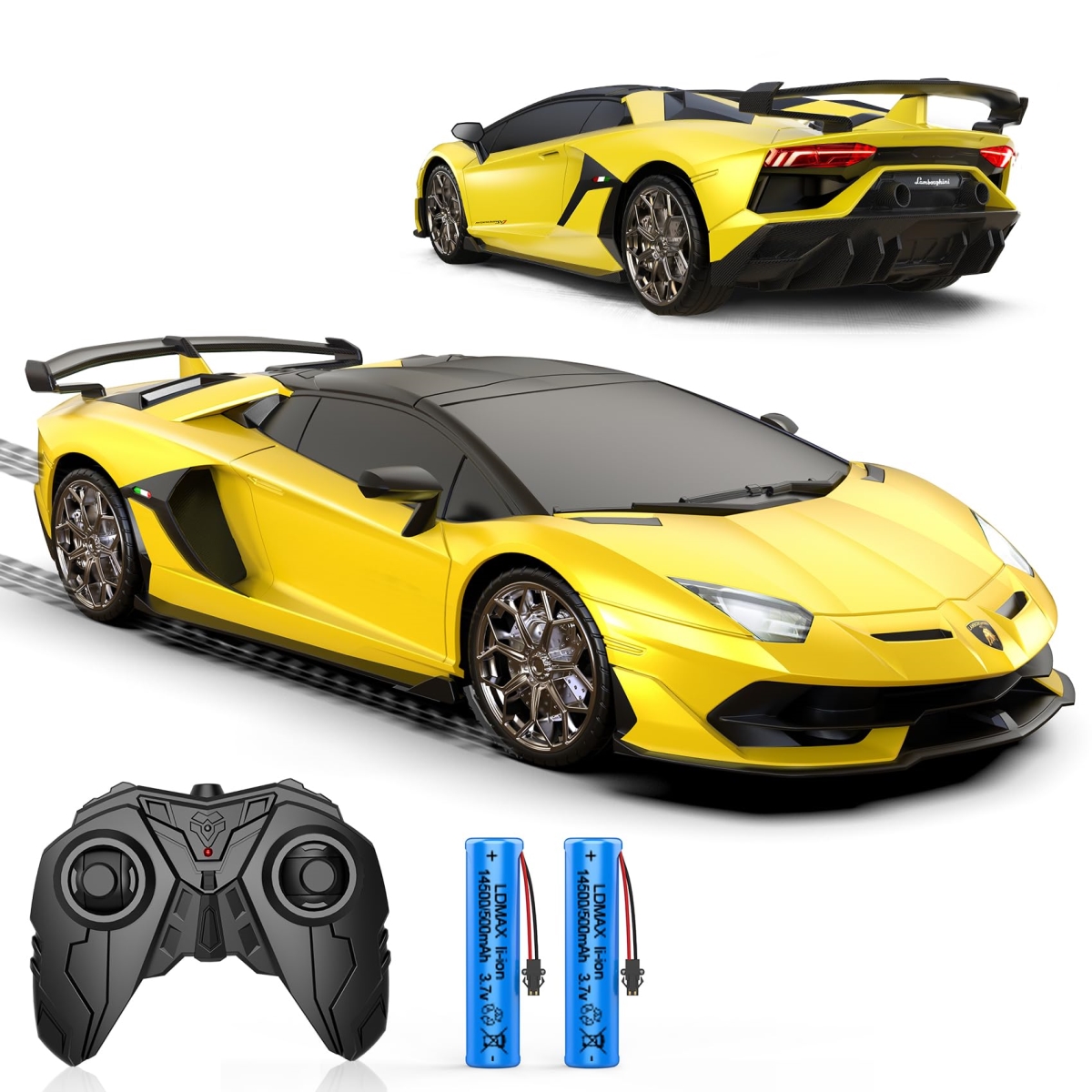 Picture of A-Sonic XS70155 Control Car for Lamborghini - Officially Licensed 1-16 Scale Lambo Hobby RC Cars with Headlight - 2.4GHz Race Car Toys for Boy Girl 4-12 Years Old - 12Km-h - Birthday Gift