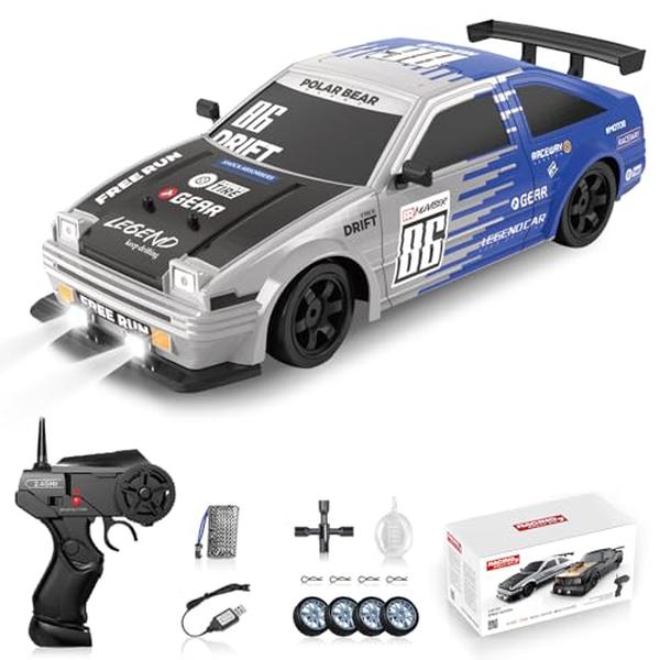 XS70582 1-16 Scale 2.4GHz 4WD Remote Control Drifting Car with LED Lights Rechargeable Battery & Drifting Tires Toy Cars for Adults Boys Kids