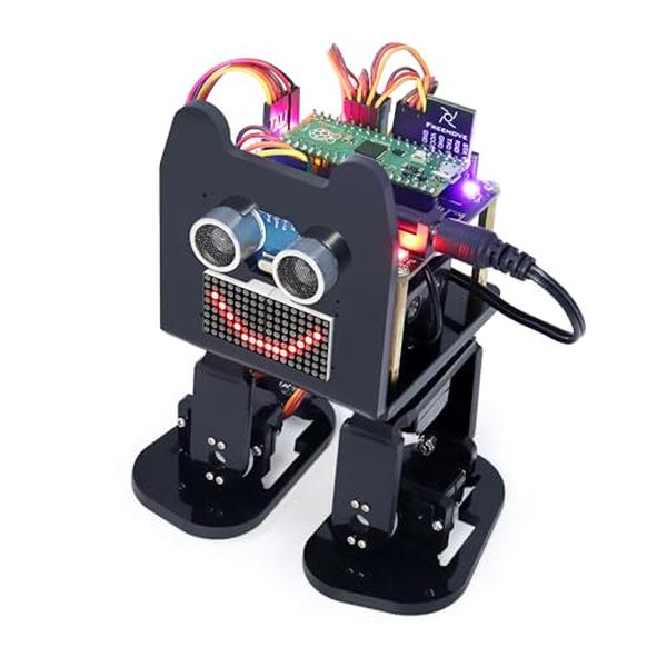 Picture of A-Sonic XS70993 Bipedal Robot Kit for Raspberry Pi Pico - Included with Compatible Arduino IDE - LED Matrix Expressions - Obstacle Avoidance - Colorful Lights - Buzzer - Speaker - App