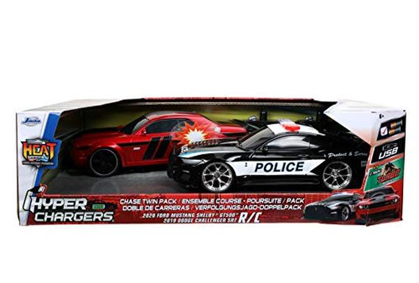 XS71016 Toys Hyperchargers 1-16 Scale 2020 Ford Mustang Shelby GT500 & 2019 Dodge Challenger SRT Remote Control Car - Toys for Kids & Adults