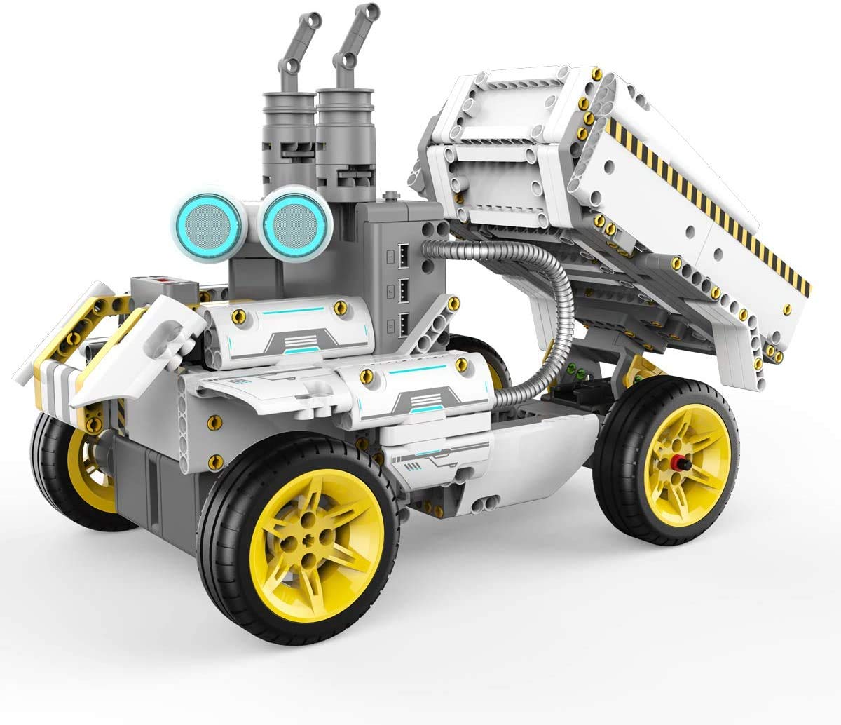 XS72073 JIMU Robot Builderbots Series - Overdrive Kit & App-Enabled Building & Coding STEM Learning Kit - 410 Parts & Connectors, Yellow