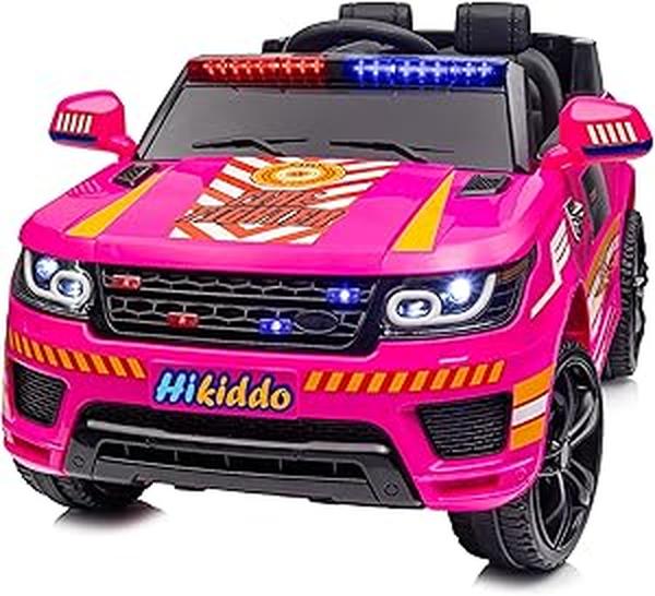 XS-72710 24 Volt Kids Ride-On Toy Police Car with Remote Control - 400W Motor - 5mph Max Speed - Pink