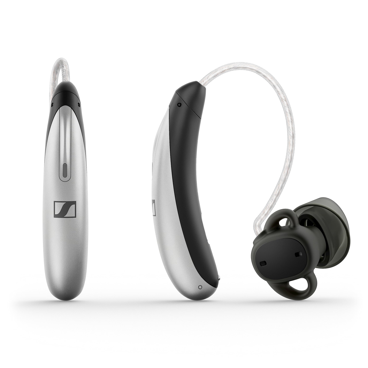 XS-73533 All-Day Clear Slim Bluetooth Hearing Aids - OTC Hearing Aids with Bluetooth - Self-Fitting - Programmable Sound - FDA Cleared - Light Grey