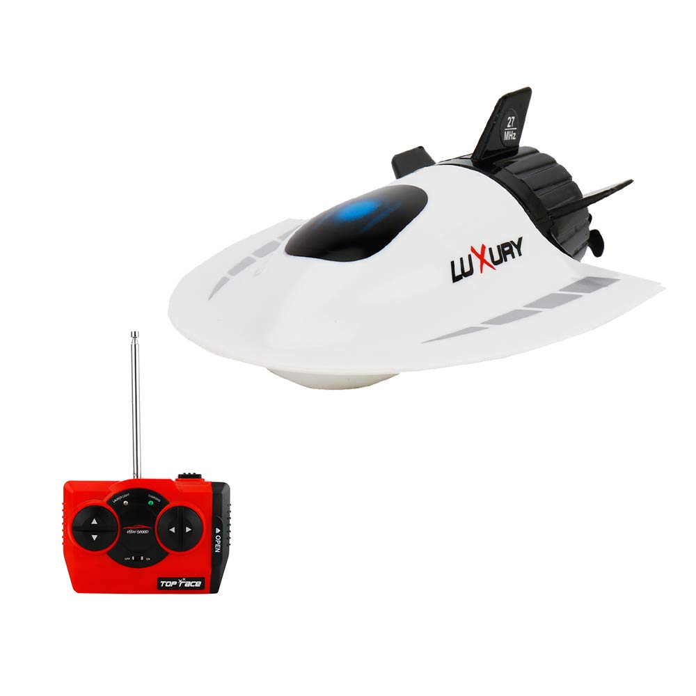 Picture of A-Sonic XS68572 Mini RC Submarine Boat - Remote Control Waterproof Diving Toy for Kids - White