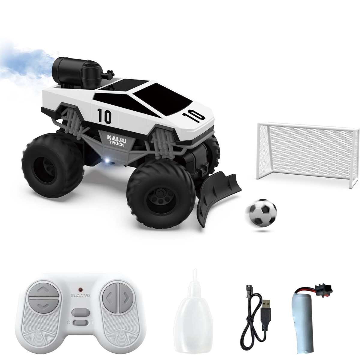 Cybertruck 1-24 Scale Control Car with Spray - 2.4Ghz LED Light RC Cars - Remote Control Toy Vehicle for Boys Age 4-12 - Christmas Birthday Gift