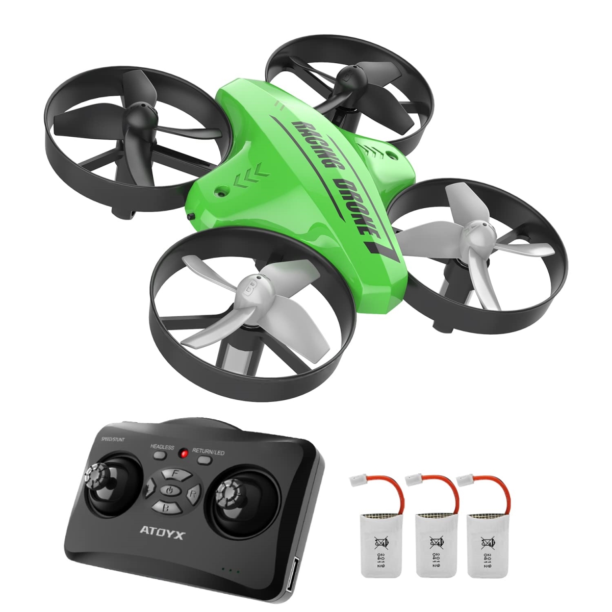 Picture of A-Sonic XS68986 Drone Easy to Fly Drone for Kids & Beginners - Indoor & Outdoor Nano RC Helicopter Quadcopter with Auto Hovering - Remote Control - Childrens Day Gift for Boys Girls&#44; Green