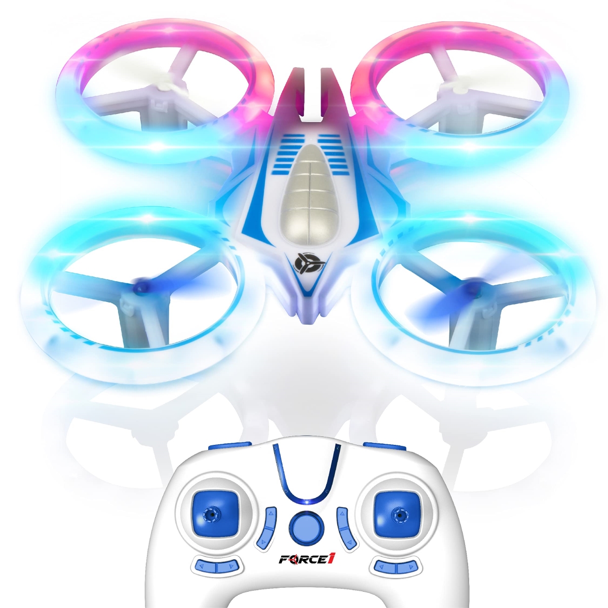 Picture of A-Sonic XS69033 UFO 4000 Mini Drone for Kids - LED Remote Control Drone - Small RC Quadcopter for Beginners - 2.4GHz Remote Control - 360 deg Flips - 2 Speed UFO Flying Toy for Kids - 2 RC Toy