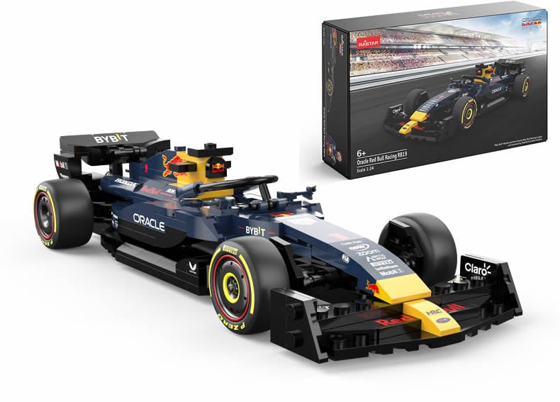 1-24 Scale Red Bull F1 Bricks - Officially Licensed 333 Piece Oracle RedBull Formula 1 RB19 Model Car Building Kit for Play & Display - Ideal Gift