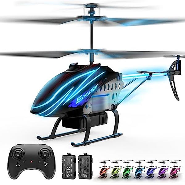 XS70274 Remote Control Helicopter for Kids with 30Mins Flight - 2 Batteries - 7 Plus 1 LED Light Modes - Altitude Hold - RC Toys for Boys Girls