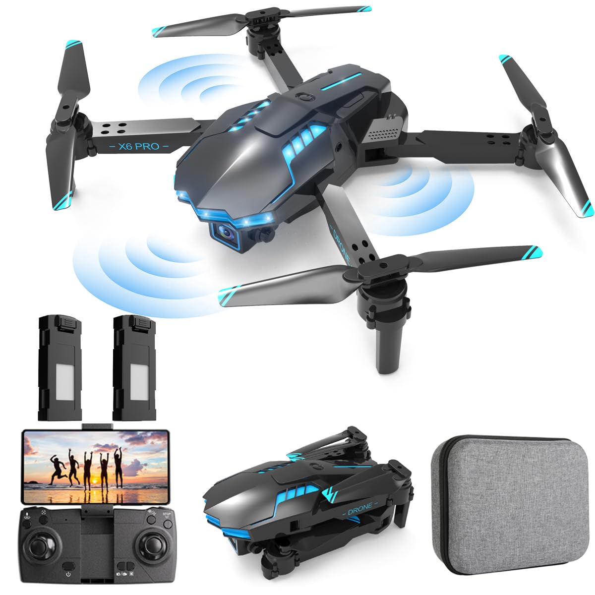 XS70330 Drone with Camera 1080P for Kids & Adults - RC Quadcopter Foldable FPV Drone for Beginners - Toys Gifts for Boys & Girls