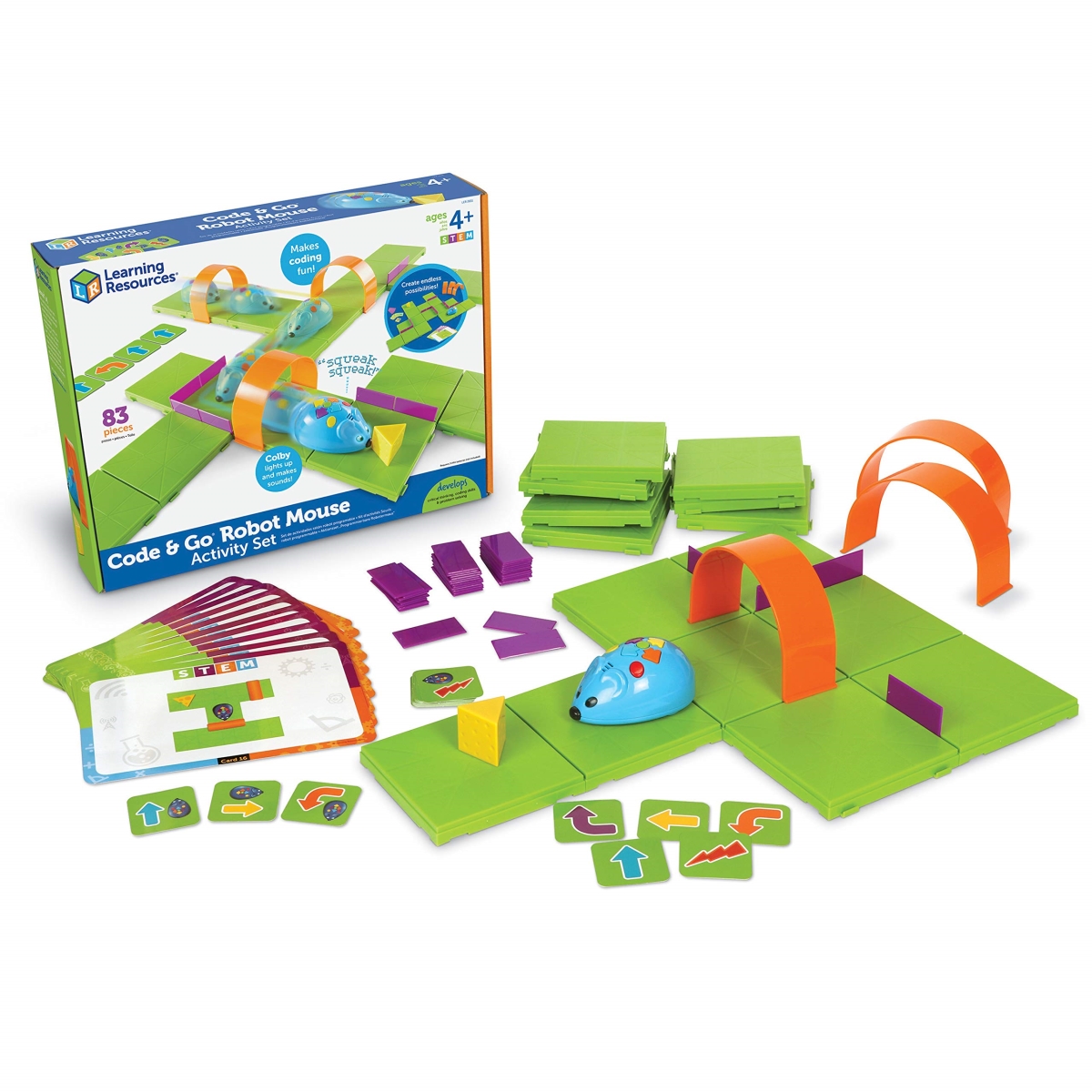 Picture of A-Sonic XS70619 Resources Code & Go Robot Mouse Activity Set - Screen-Free Early Coding Toy for Kids - Interactive STEM Coding Pet - Back to School - Ages 4 Plus - 83 Piece